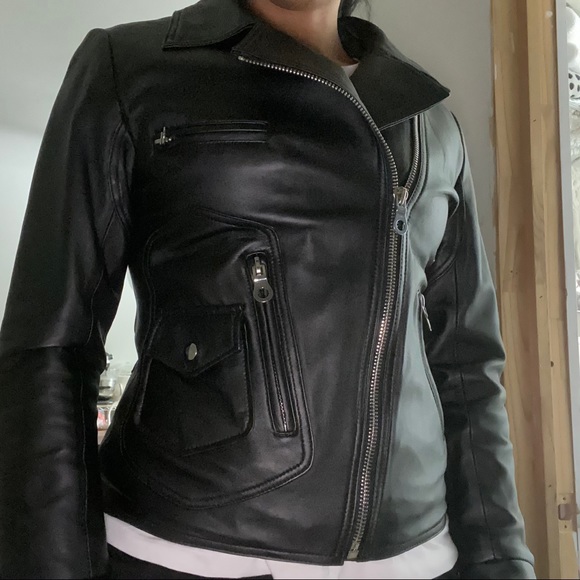 Black Lambskin Biker Jacket - Picture 10 of 10